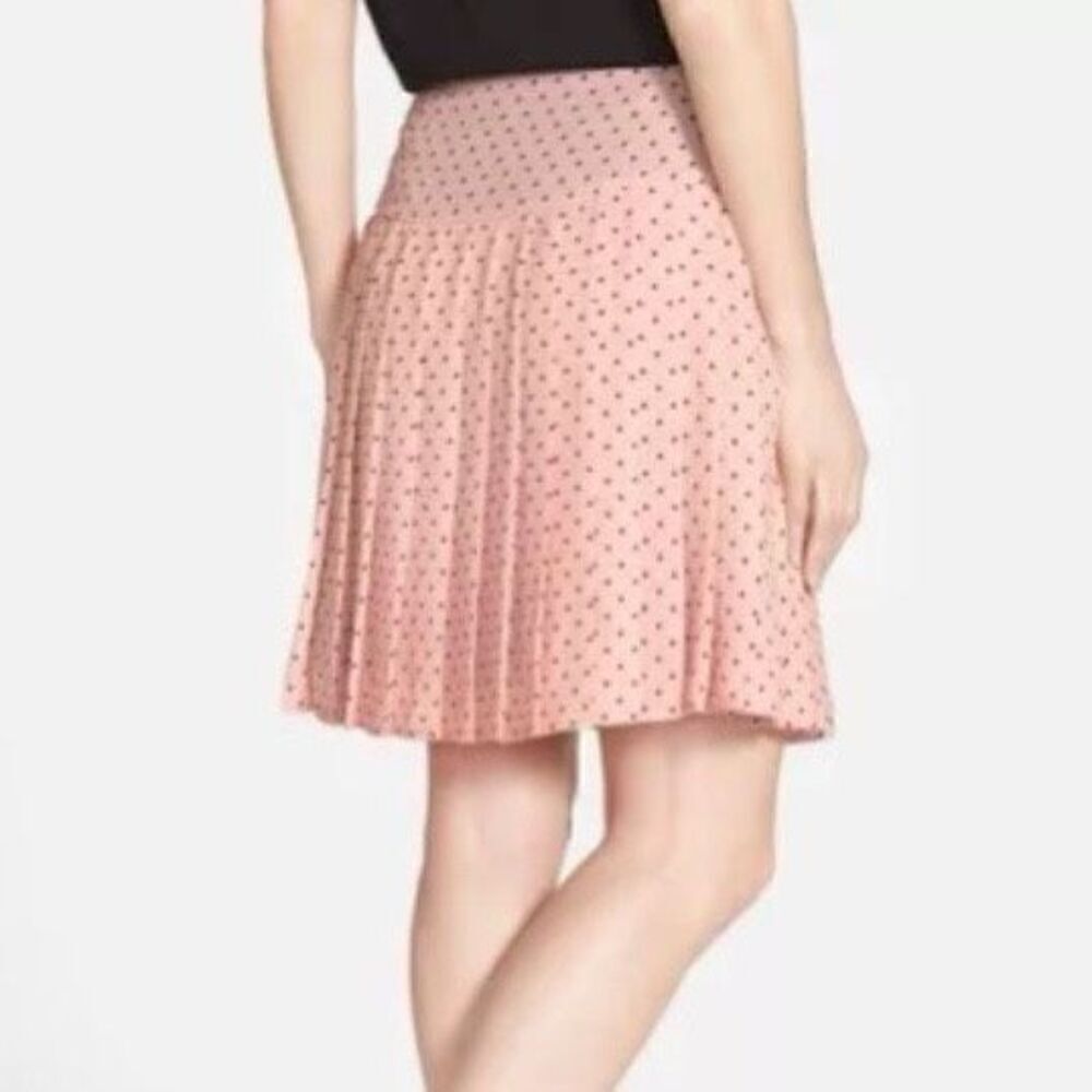 Halogen Pink Polka‎ Dot Pleated Skirt | 2